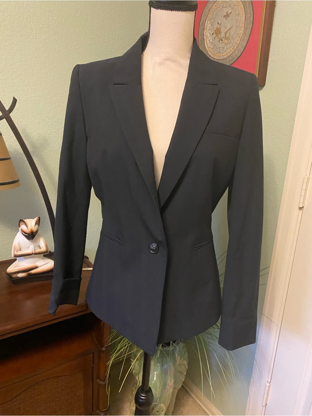 ANTONIO MELANI Navy Single-Button Tailored Blazer